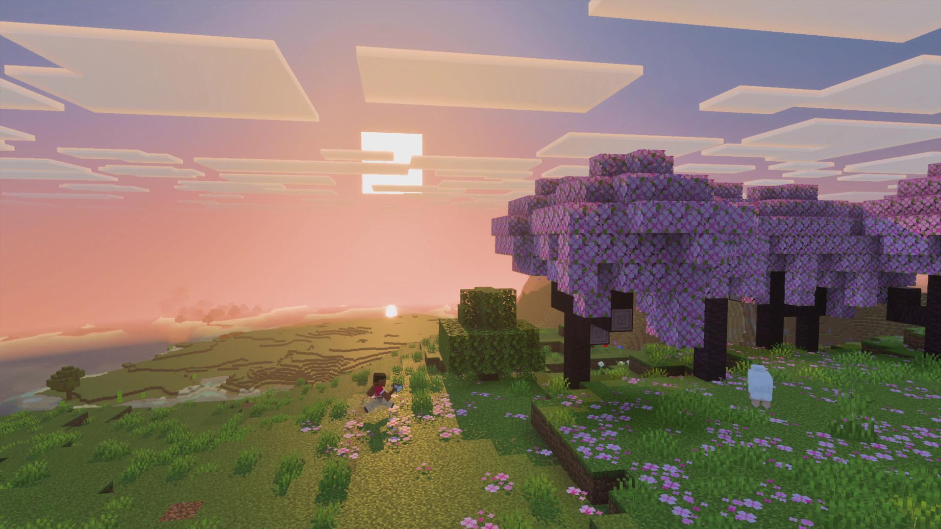 A sweeping landscape in Minecraft